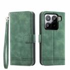 For Xiaomi 15 Pro Dierfeng Dream Line TPU Hybrid PU Leather Phone Case(Green) - 1