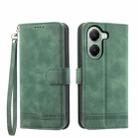 For Xiaomi Poco X7 Pro / Redmi Turbo 4 Dierfeng Dream Line TPU Hybrid PU Leather Phone Case(Green) - 1