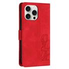 For iPhone 16 Pro Max Tulips Embossed Leather Phone Case with Lanyard(Red) - 3