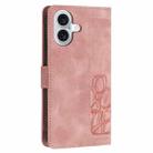 For iPhone 16 Plus Tulips Embossed Leather Phone Case with Lanyard(Pink) - 3