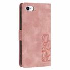 For iPhone SE 2024 Tulips Embossed Leather Phone Case with Lanyard(Pink) - 3