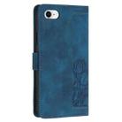 For iPhone SE 2024 Tulips Embossed Leather Phone Case with Lanyard(Blue) - 3