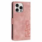 For iPhone 15 Pro Max Tulips Embossed Leather Phone Case with Lanyard(Pink) - 3