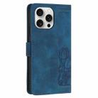 For iPhone 14 Pro Max Tulips Embossed Leather Phone Case with Lanyard(Blue) - 3