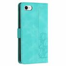 For iPhone SE 2022 / 2020 Tulips Embossed Leather Phone Case with Lanyard(Green) - 3