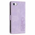 For iPhone SE 2022 / 2020 Tulips Embossed Leather Phone Case with Lanyard(Purple) - 3