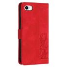 For iPhone SE 2022 / 2020 Tulips Embossed Leather Phone Case with Lanyard(Red) - 3