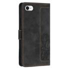 For iPhone SE 2022 / 2020 Tulips Embossed Leather Phone Case with Lanyard(Black) - 3