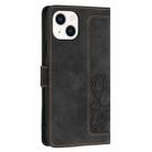 For iPhone 13 mini Tulips Embossed Leather Phone Case with Lanyard(Black) - 3