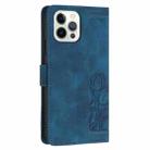 For iPhone 12 Pro Max Tulips Embossed Leather Phone Case with Lanyard(Blue) - 3