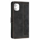For iPhone 12 mini Tulips Embossed Leather Phone Case with Lanyard(Black) - 3