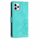 For iPhone 11 Pro Max Tulips Embossed Leather Phone Case with Lanyard(Green) - 3