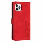 For iPhone 11 Pro Max Tulips Embossed Leather Phone Case with Lanyard(Red) - 3