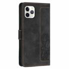 For iPhone 11 Pro Max Tulips Embossed Leather Phone Case with Lanyard(Black) - 3