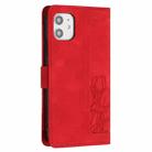 For iPhone 11 Tulips Embossed Leather Phone Case with Lanyard(Red) - 3