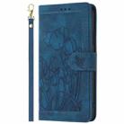 For iPhone 11 Tulips Embossed Leather Phone Case with Lanyard(Blue) - 2