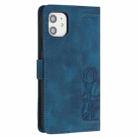 For iPhone 11 Tulips Embossed Leather Phone Case with Lanyard(Blue) - 3