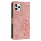 For iPhone 11 Pro Tulips Embossed Leather Phone Case with Lanyard(Pink) - 3