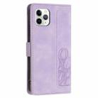 For iPhone 11 Pro Tulips Embossed Leather Phone Case with Lanyard(Purple) - 3
