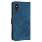 For iPhone XS / X Tulips Embossed Leather Phone Case with Lanyard(Blue) - 3