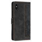 For iPhone XS / X Tulips Embossed Leather Phone Case with Lanyard(Black) - 3