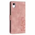 For iPhone XR Tulips Embossed Leather Phone Case with Lanyard(Pink) - 3