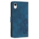 For iPhone XR Tulips Embossed Leather Phone Case with Lanyard(Blue) - 3