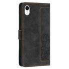 For iPhone XR Tulips Embossed Leather Phone Case with Lanyard(Black) - 3