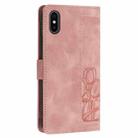 For iPhone XS Max Tulips Embossed Leather Phone Case with Lanyard(Pink) - 3