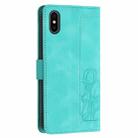 For iPhone XS Max Tulips Embossed Leather Phone Case with Lanyard(Green) - 3