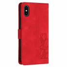 For iPhone XS Max Tulips Embossed Leather Phone Case with Lanyard(Red) - 3