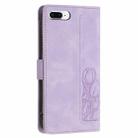 For iPhone 8 Plus / 7 Plus Tulips Embossed Leather Phone Case with Lanyard(Purple) - 3