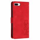 For iPhone 8 Plus / 7 Plus Tulips Embossed Leather Phone Case with Lanyard(Red) - 3