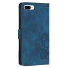 For iPhone 8 Plus / 7 Plus Tulips Embossed Leather Phone Case with Lanyard(Blue) - 3