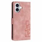 For iPhone 17 Tulips Embossed Leather Phone Case with Lanyard(Pink) - 3
