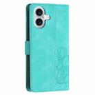 For iPhone 17 Tulips Embossed Leather Phone Case with Lanyard(Green) - 3