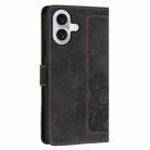 For iPhone 17 Tulips Embossed Leather Phone Case with Lanyard(Black) - 3