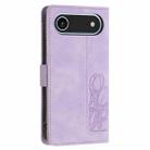 For iPhone 17 Air Tulips Embossed Leather Phone Case with Lanyard(Purple) - 3