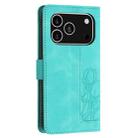 For iPhone 17 Pro Tulips Embossed Leather Phone Case with Lanyard(Green) - 3
