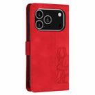 For iPhone 17 Pro Tulips Embossed Leather Phone Case with Lanyard(Red) - 3
