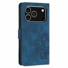 For iPhone 17 Pro Tulips Embossed Leather Phone Case with Lanyard(Blue) - 3