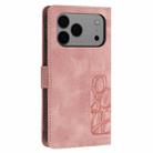 For iPhone 17 Pro Max Tulips Embossed Leather Phone Case with Lanyard(Pink) - 3