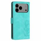 For iPhone 17 Pro Max Tulips Embossed Leather Phone Case with Lanyard(Green) - 3