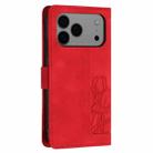 For iPhone 17 Pro Max Tulips Embossed Leather Phone Case with Lanyard(Red) - 3