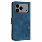 For iPhone 17 Pro Max Tulips Embossed Leather Phone Case with Lanyard(Blue) - 3