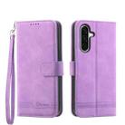 For Samsung Galaxy A26 5G Dierfeng Dream Line TPU Hybrid PU Leather Phone Case(Purple) - 1
