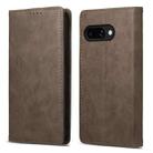 For Google Pixel 9a Business Solid Color Magnetic RFID Leather Phone Case(Brown) - 1