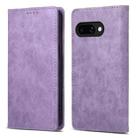 For Google Pixel 9a Business Solid Color Magnetic RFID Leather Phone Case(Purple) - 1