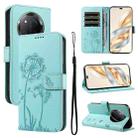 For Honor X9C 5G Global Dandelion Embossed Pattern Flip Leather Phone Case(Green) - 1