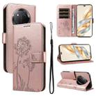 For Honor X9C 5G Global Dandelion Embossed Pattern Flip Leather Phone Case(Rose Gold) - 1